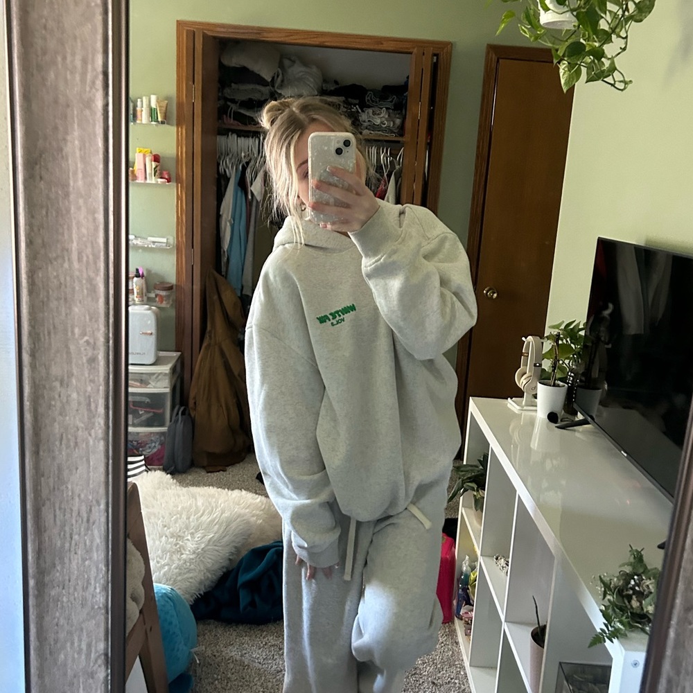 Grey with green Whitefox hoodie